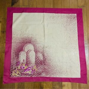 Pink and Cream Graphic  victorienne Scarf 74/70 cm
